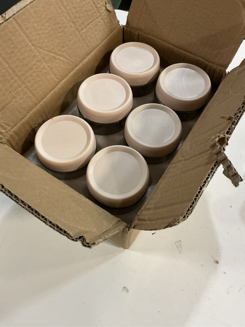 Condition photo showing Good Condition for NETANY 6-pack 16oz Glass jars with Airtight Lids, Overnight Oats Containers with Lids, Wide mouth Mason Salad jars, Glass Food Storage Containers for Snacks Yogurt Spice Sugar-Beige Beige-6pack-16oz