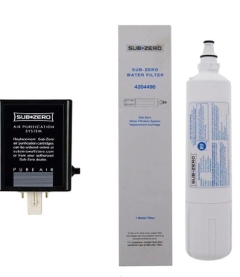 Sub-Zero Refrigerator Replacement Water and Air Filter Combo Pack 4204490 7007067