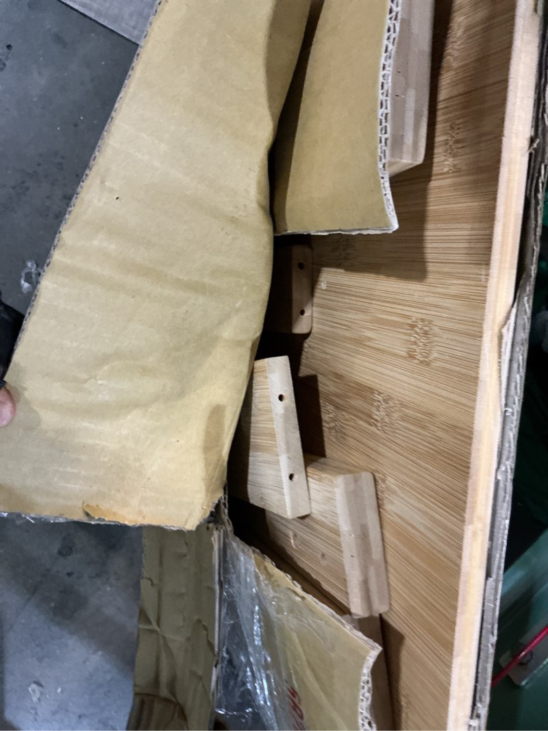 Condition photo showing Good Condition for Dicunoy Writing Computer Desk with Drawer, 31" Small Simple Bamboo Table, Home Office Compact Sturdy Wooden Desk Furniture for Compact Apartmet, Bedroom, Study, Dormitory, Vanity, Workstation Medium