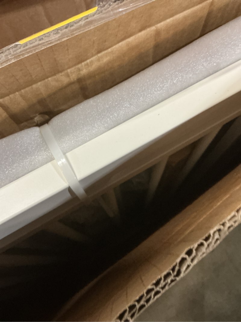 Condition photo showing New/Like New for babelio 29-55 inch extra wide baby/dog gate, pressguard p7, metal auto close, pressure mounted pet door for doorways, no need tools and drilling, with wall cups, white white 30"tall 29"-55" wide
