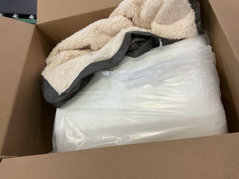 Condition photo showing As Is for Bedsure XL Dog Bed for Crate - Large Comfy Flat Pet Beds with Removable Washable Cover, Orthopedic Egg Crate Foam Crate Mat, Suitable for Pet Up to 90 lbs 41"L x 29"W x 3.5"Th Grey