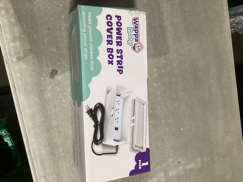 Condition photo showing New/Like New for Power Strip Cover Box - Effectively Baby Proofs Power Strip with Patented Dual Lock. Convenient Side Openings for Cords & Cables. Protects Small Hands & Fingers