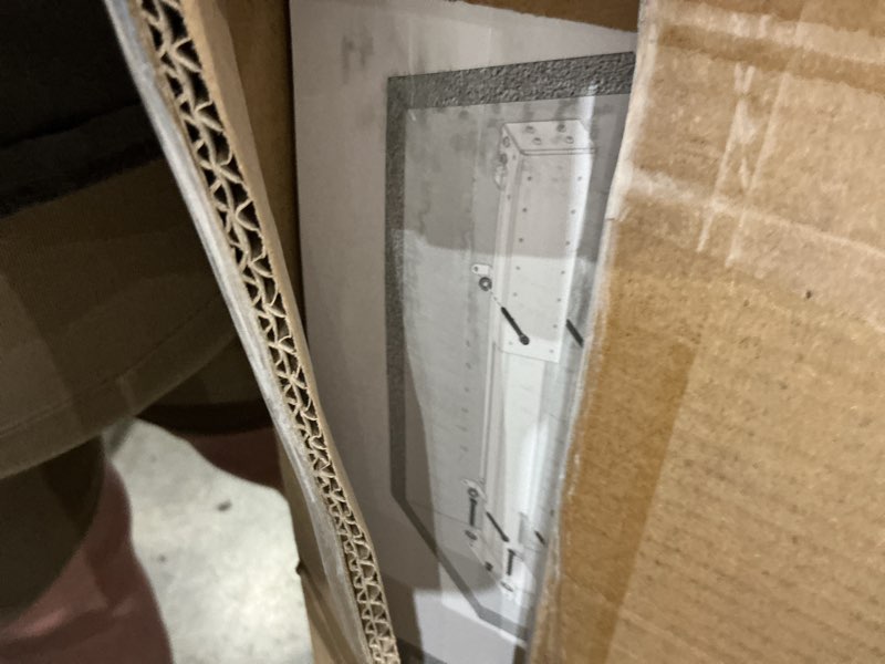 Condition photo showing As Is for montek motorized tv lift for 43-88 inch tvs, ceiling&vertical tv lift mechanism with rf remote, smart phone & voice control via wifi, up to 132lbs, 4x load tested, max vesa 600 * 400