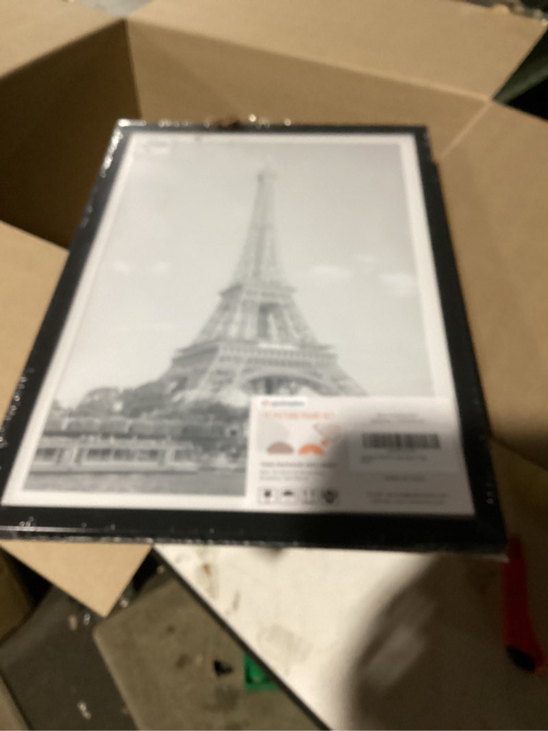 Condition photo showing Good Condition for upsimples 12x18 picture frame, display pictures 11x17 with mat or 12 x 18 without, wall hanging poster frames, black, 1 pack