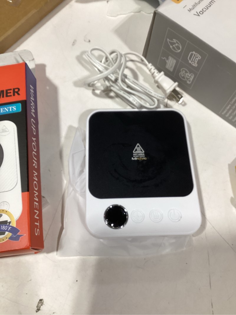 Condition photo showing As Is for Similar product not like stock photo white and squareCoffee Mug Warmer, Cup Warmer for Desk with Auto Shut Off Smart Temperature Settings, Electric Beverage Tea Water Milk Heater for All Cups and Mugs, Heating Plate Candle Wax Warmer Dark Black