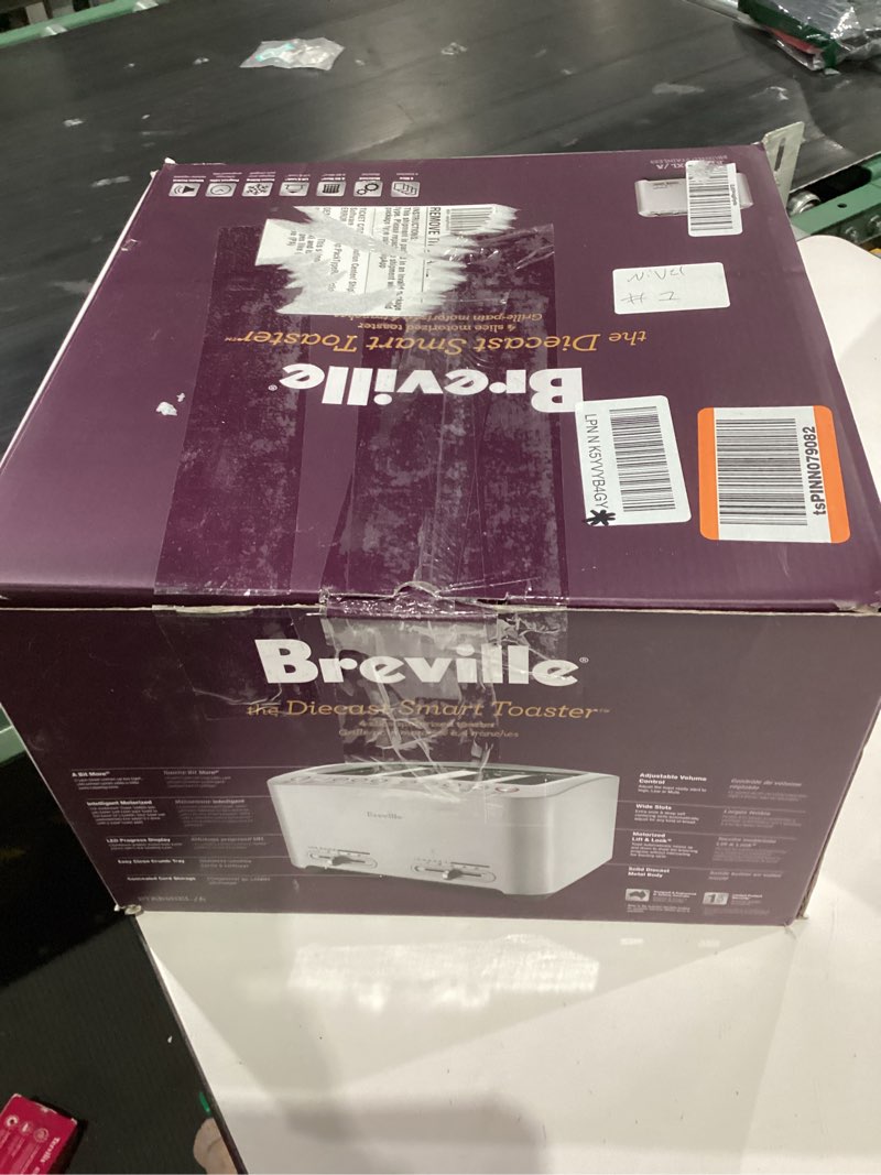 Condition photo showing As Is for breville bta840xl die-cast smart toaster, 4 slice, brushed stainless steel 4-slice