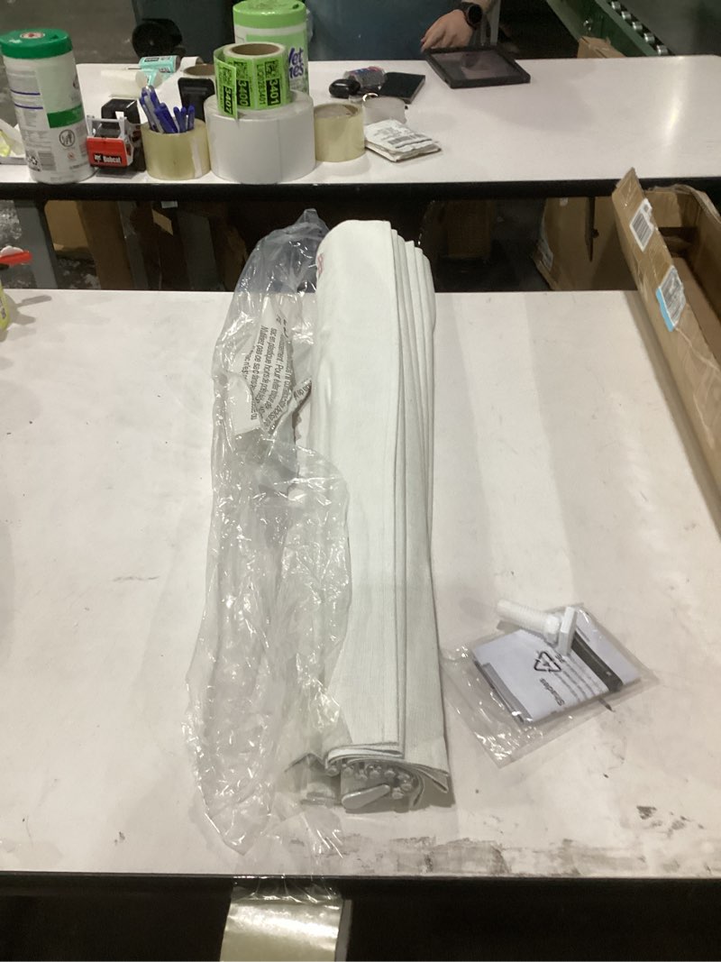 Condition photo showing Good Condition for lazblinds no tools no drill cordless roman shades for windows, blackout thermal insulated uv blocking window blinds, lightweight fabric blinds for indoor windows, 32" w x 60" h, blackout - white white 32" w x 60" h