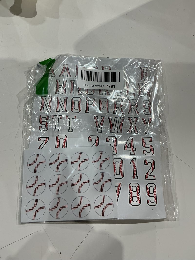 Condition photo showing As Is for 180pcs baseball stickers, 1.18inch self-adhesive baseball sports stickers, decorative baseballs theme labels for party favors, birthday, team, gift, helmets