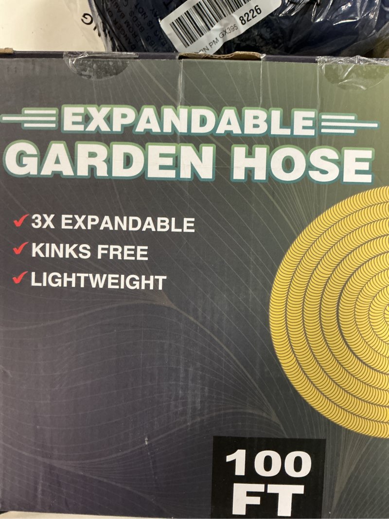 Condition photo showing New/Like New for 100 ft garden hose,2026 new improved lightweight all-weather water hoses, ultra durable and flexible garden hose with 10-function spray nozzle, leak-free connections garden hose for yard, lawn,outdoor blackgreen 100ft