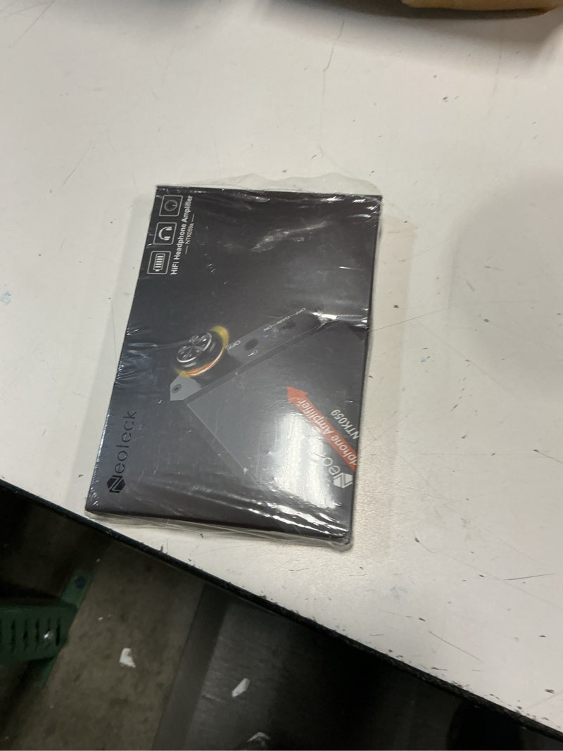 Condition photo showing New/Like New for neoteck portable 3.5mm headphone amplifier two-stage gain switch, 16-300 ohm, aluminum matte surface