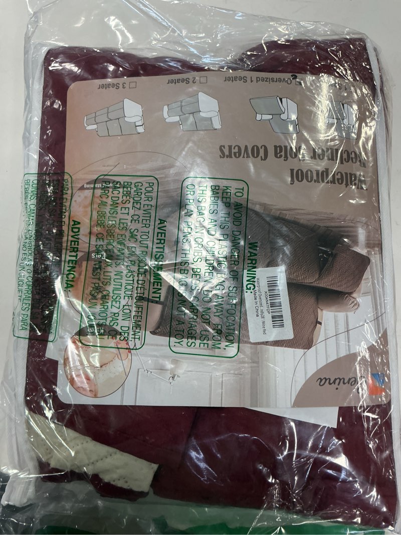 Condition photo showing Good Condition for Genina Waterproof Oversized Recliner Chair Covers - 100% Protection, Non-Slip, Washable Recliner Slipcover for Larger Recliners, Kids & Pets Friendly?28'' /Wine Red? Wine Red Oversized 1 Seater-28''