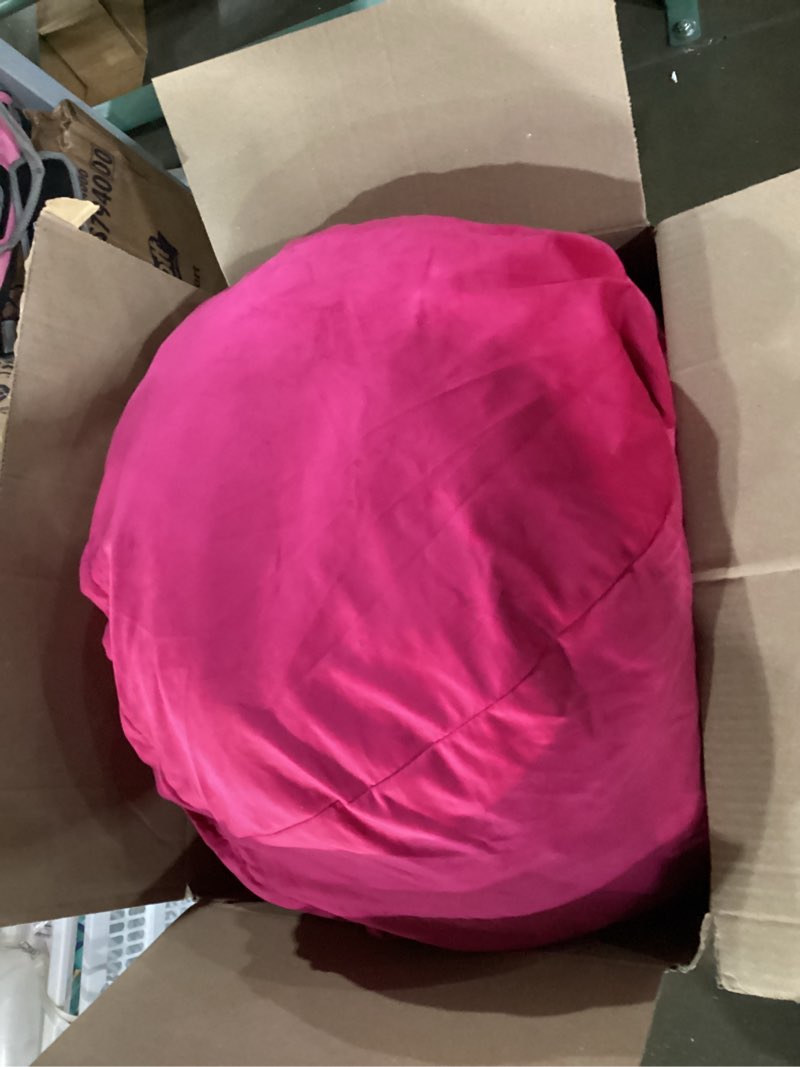 classic bean bag chair, with faux rabbit fur cover for teens and kids, memory foam bean bag chairs, ultra soft faux fur fabric, 2.5 feet round fluffy bean bag 