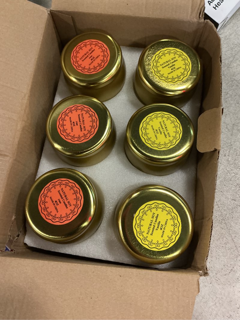 Condition photo showing Good Condition for scented candles gift set, 12 pack natural soy wax single tin 4 oz for family gatherings, festive candles