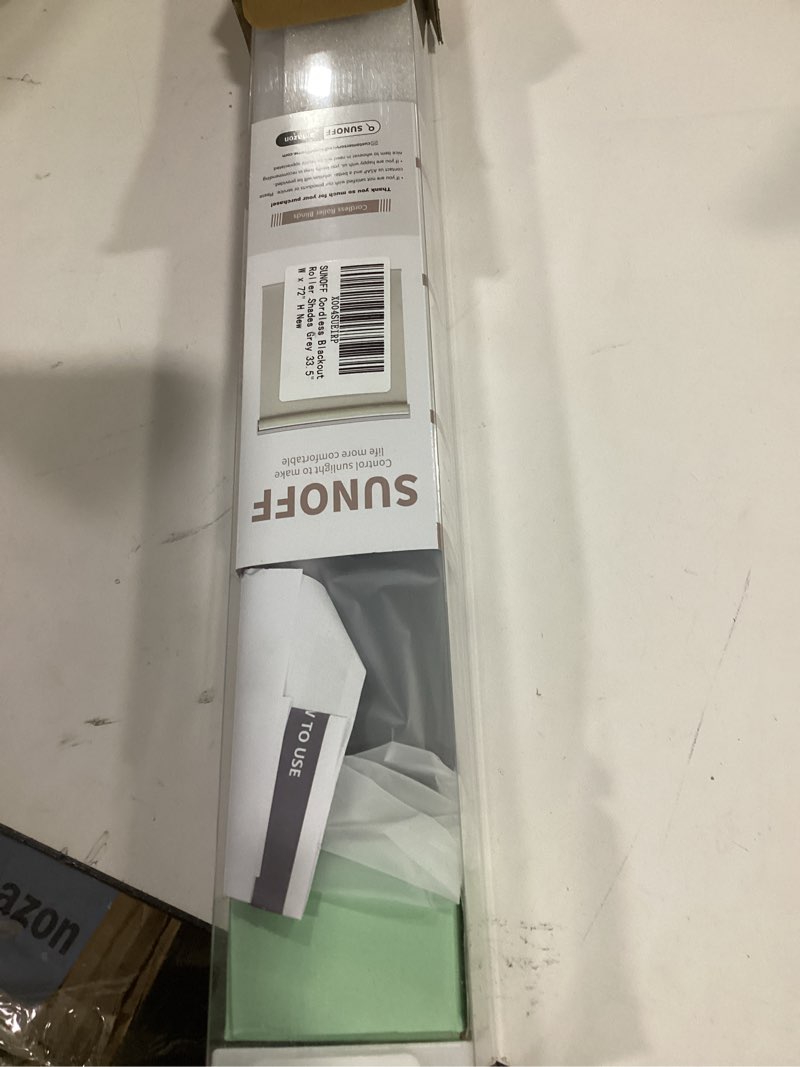 Condition photo showing Good Condition for Cordless Blackout Roller Shades Blinds for Windows Free-Stop,Pull Down Room Darkening with Valance,Thermal Insulated Woven Fabric Window Door Blinds for Home,Office,Black 34" W x 72" L