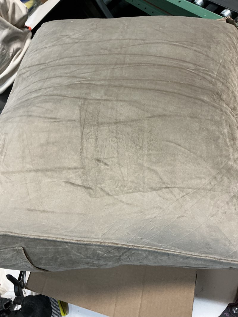 Condition photo showing As Is for Wedge Headboard Reading Pillow for Bed Velvet Triangular Backrest Bolster Pillow for Sitting Up Daybed Cushion Lumbar Body Support Positioning for Headboard, Couch, Dorm, Grey Grey Velvet