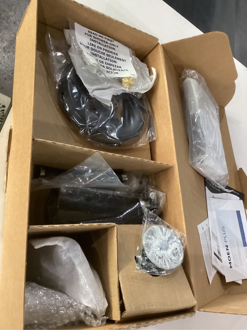 Condition photo showing Good Condition for moen ronan single handle 6-spray tub and shower faucet with 1.75 gpm magnetix rain shower in. matte black (valve included)