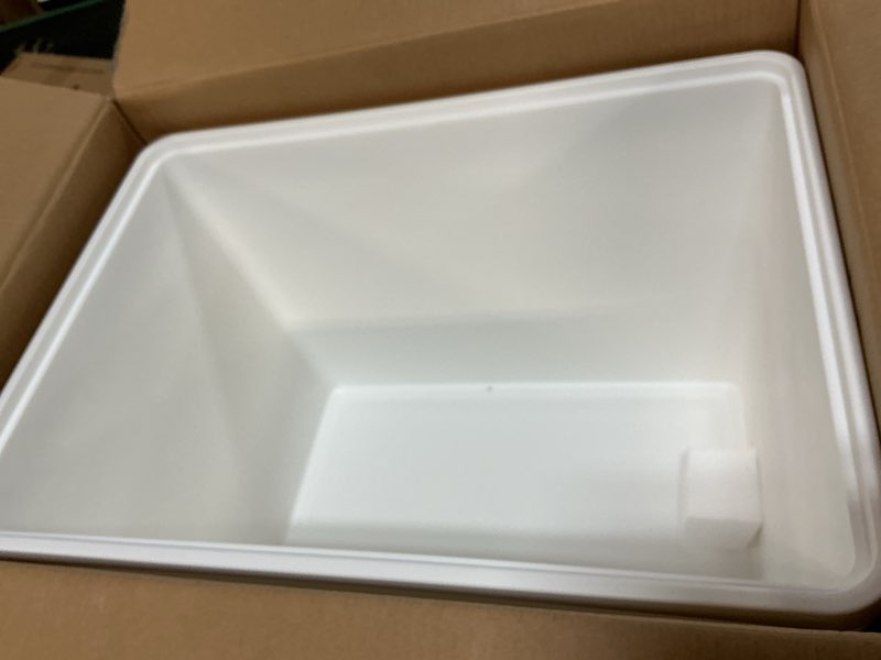 Condition photo showing Good Condition for YUNGSHY 4 Pack 58 Quart White Large Stackable Storage Bins With Lids,Bathroom Closet Undersink Organizers and Storage Containers and Durable Nestable Closet, Garage, Totes (white, 58Qt.-4Pack) white 58Qt.-4Pack