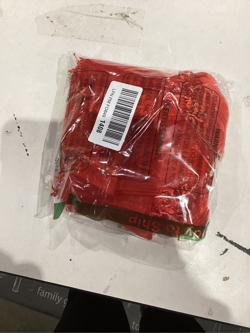 Condition photo showing As Is for HRX Package 100pcs Organza Bags,4 x 6 inches Christmas Wedding Favors Christmas Gift Drawstring Bags Jewelry Pouches (Red)