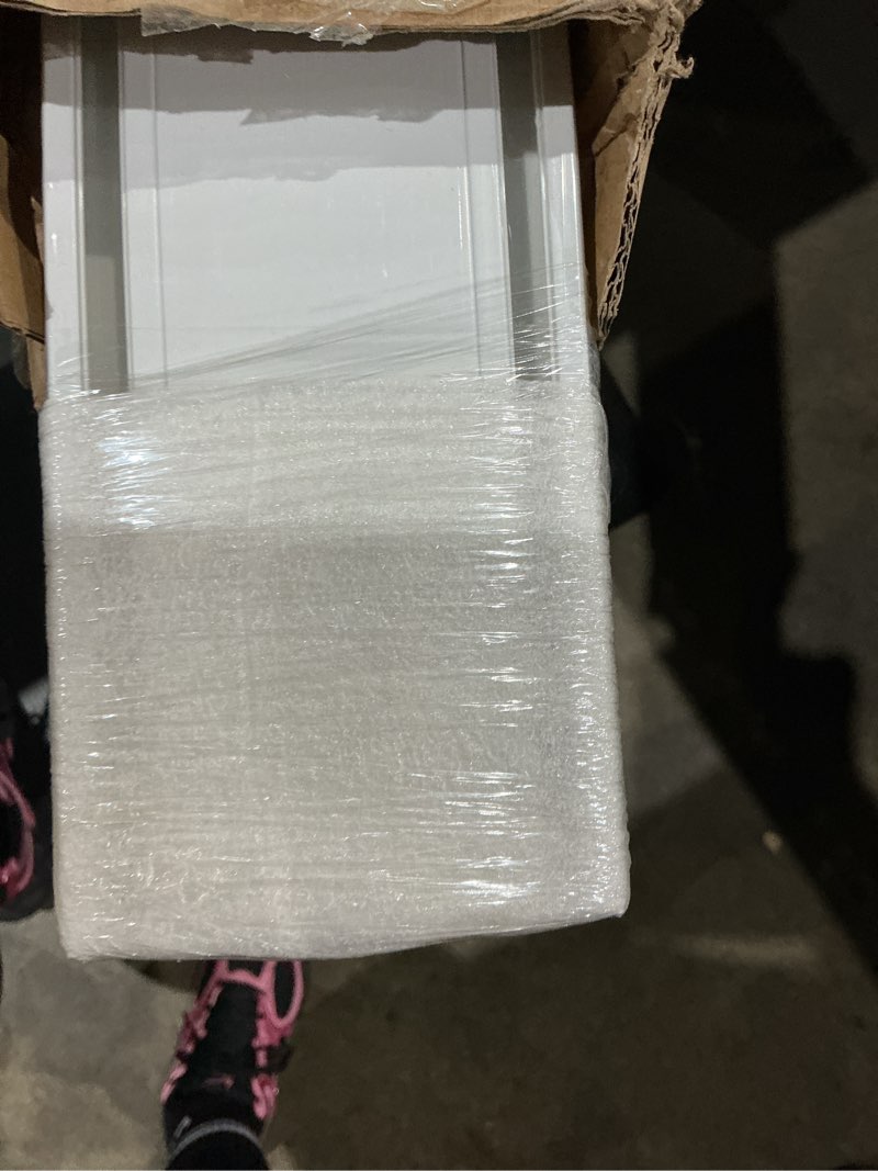 Condition photo showing As Is for double row curtain track ceiling mounted, silent heavy duty curtain track system, sliding rails for curtains, room divider for bedroom living room hospital (track ships in sections with connectors) 1.2m(3.9ft) white