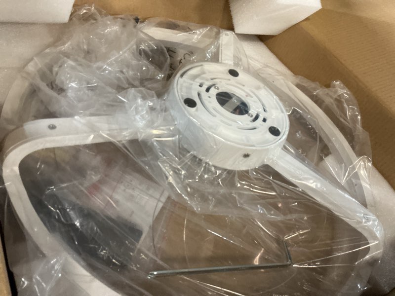 Condition photo showing Good Condition for volisun low profile ceiling fans with light and remote, no assembly, 20in fandelier ceiling fan with lights, 3000k-6500k dimmable flush mount led fan light, white bladeless ceiling fans for bedroom white 20 inch