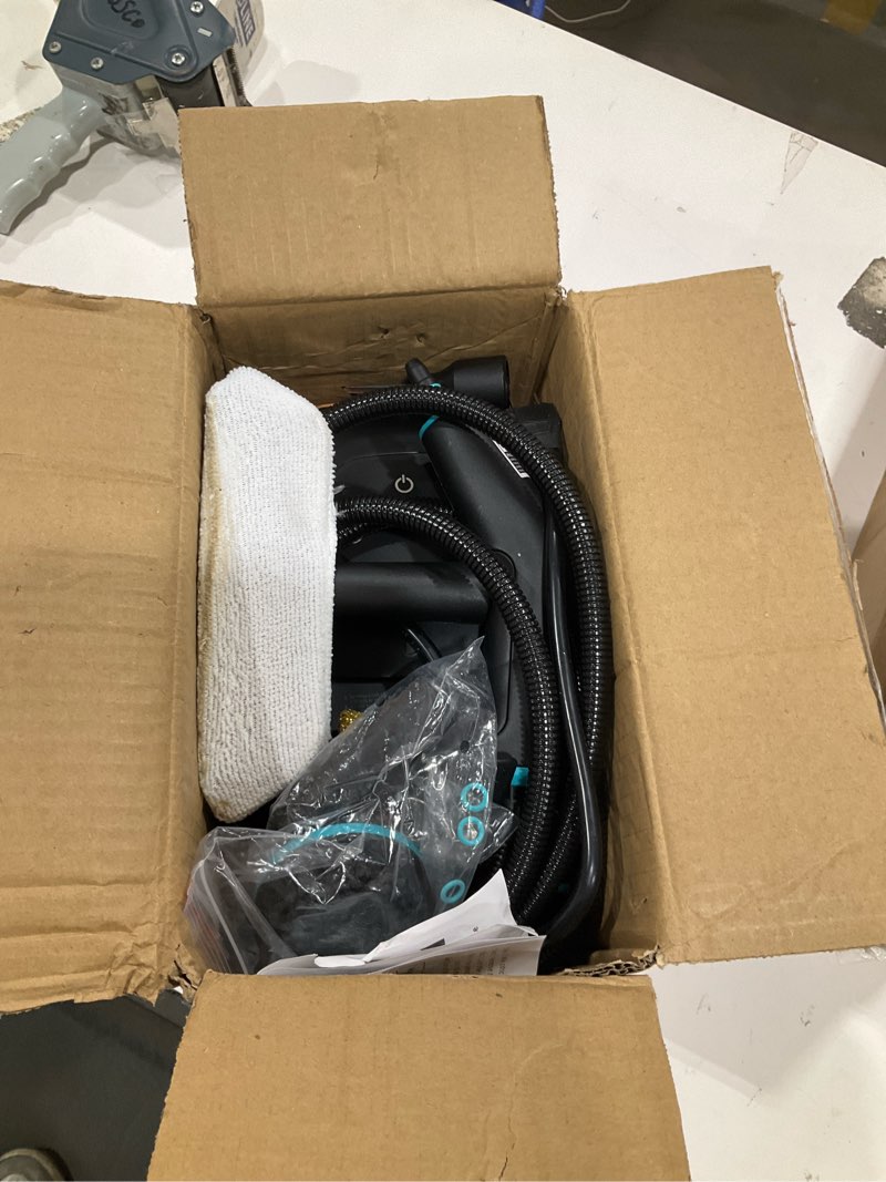Condition photo showing Good Condition for steam cleaner, 2500w portable handheld steamer for cleaning, large capacity tank pressurized steam cleaning machine for home, car, bathroom, kitchen, furniture, grout, floor, tile black+rose gold