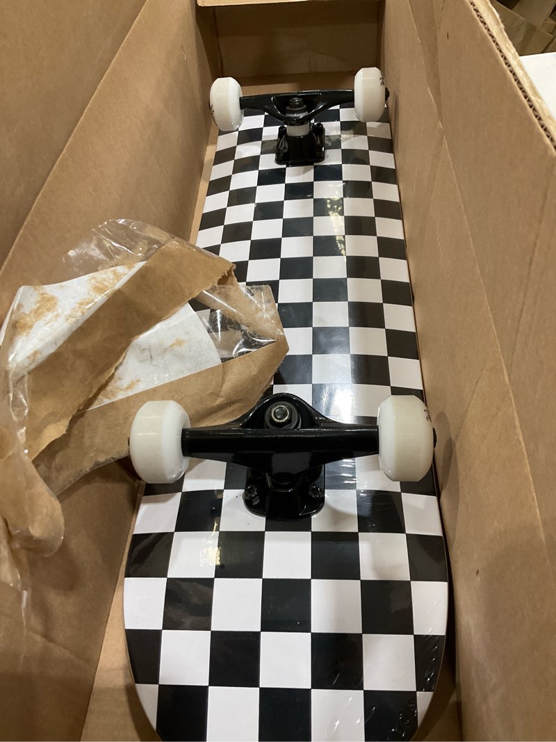 Condition photo showing Good Condition for WhiteFang Skateboards for Beginners, Complete Skateboard 31 x 7.88, 7 Layer Canadian Maple Double Kick Concave Standard and Tricks Skateboards for Kids and Beginners Check