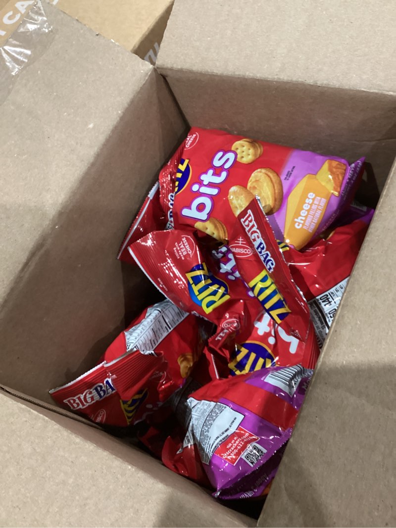 Condition photo showing Good Condition for RITZ Bits Cheese and Spicy Queso Cheese Sandwich Crackers Variety Pack, Snacks for Kids and Adults, Lunch Snacks, 12-3 oz Bags