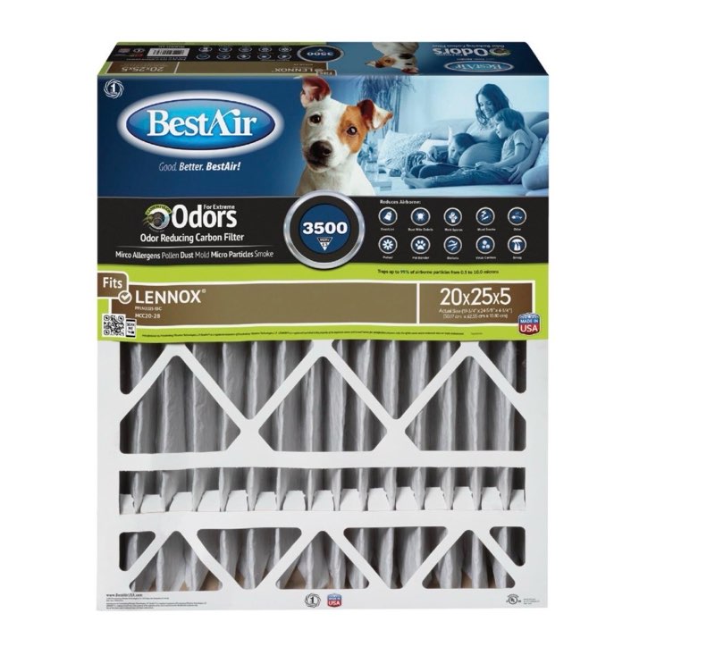 Bestair 20 In. X 25 In. X 5 In. Lennox Merv 13 Deep Pleat Furnace Filter