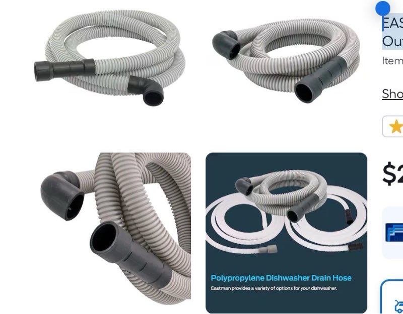 eastman 8-ft 5/8 -in od inlet x 5/8, 7/8, or 1 -in od outlet polypropylene dishwasher drain hose