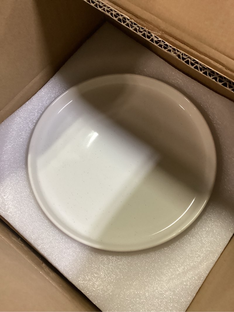 Condition photo showing New/Like New for plates and bowls sets, dinnerware sets for 4, 12 pieces scratch resistant dishware dishes set, ceramic kitchen dinner set, porcelain & microwave and dishwasher safe, cream white ceramic dinnerware set