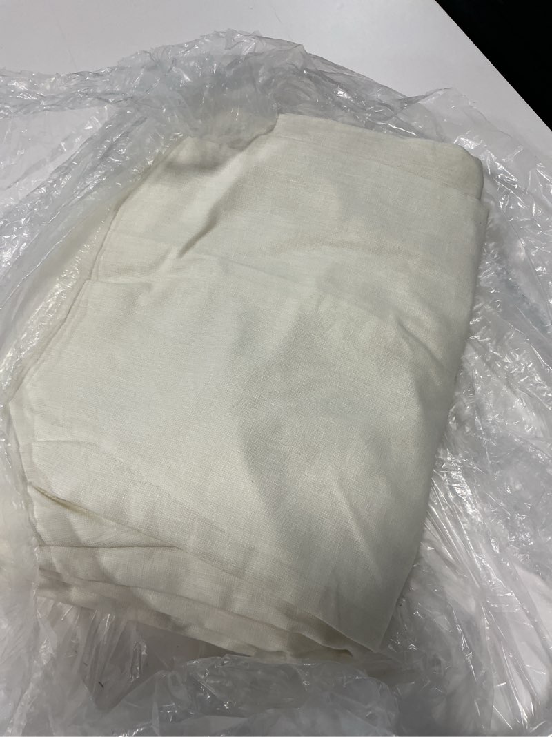 Condition photo showing Good Condition for european linen curtain - single panel, 48x108, ivory