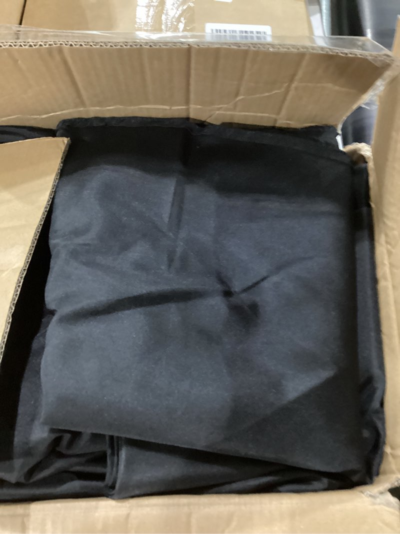 Condition photo showing As Is for 6-pack black round tablecloths, 120 inches, stain-resistant polyester for 5-6 ft round tables - washable table covers for weddings, banquets, birthday parties, events black 120 in, 6 pack