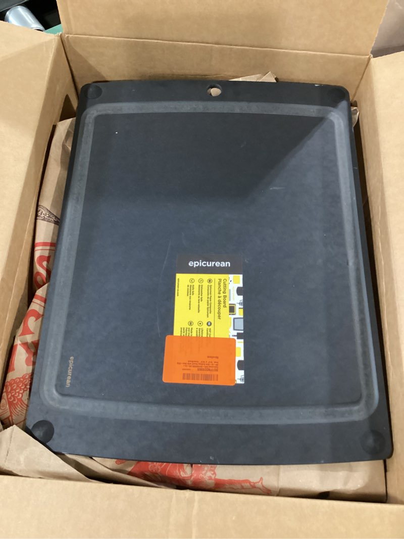Condition photo showing As Is for epicurean 505-201502003 all-in- all-in-one cutting board with non-slip feet, 19.5" x 14.5", slate/black 19.5"l x 14.5"w slate/black