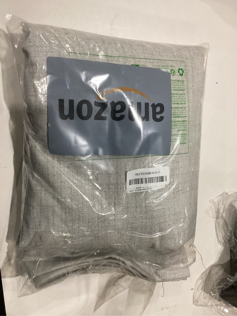 Condition photo showing New/Like New for nicetown 100% blackout linen curtains 72 inches long 2 panels, thermal insulated curtains with liners for bedroom, farmhouse style privacy window draperies for living room, snowbound, w52 per panel snowbound 52"w x 72"l (pack of 2)