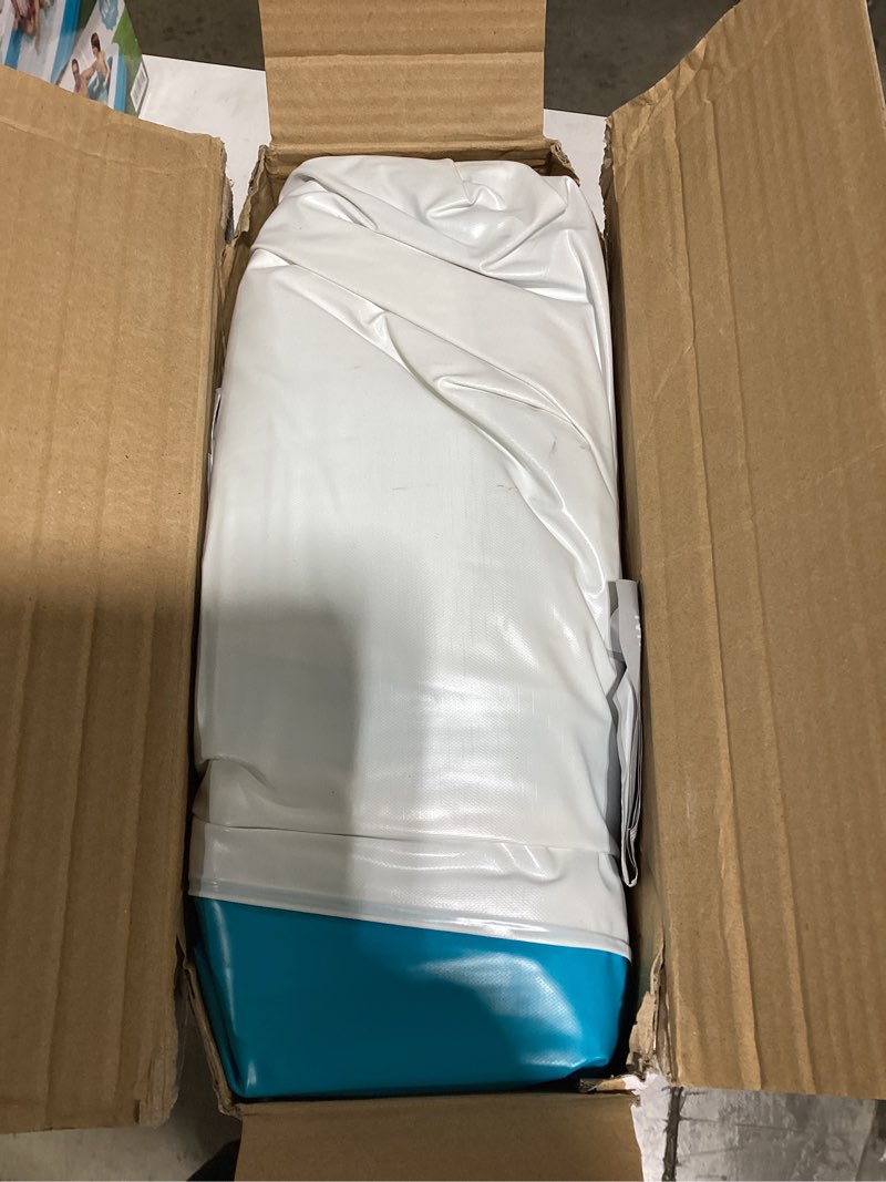 Condition photo showing As Is for bluescape 10ft rectangular family inflatable swimming pool for ages 6 and up