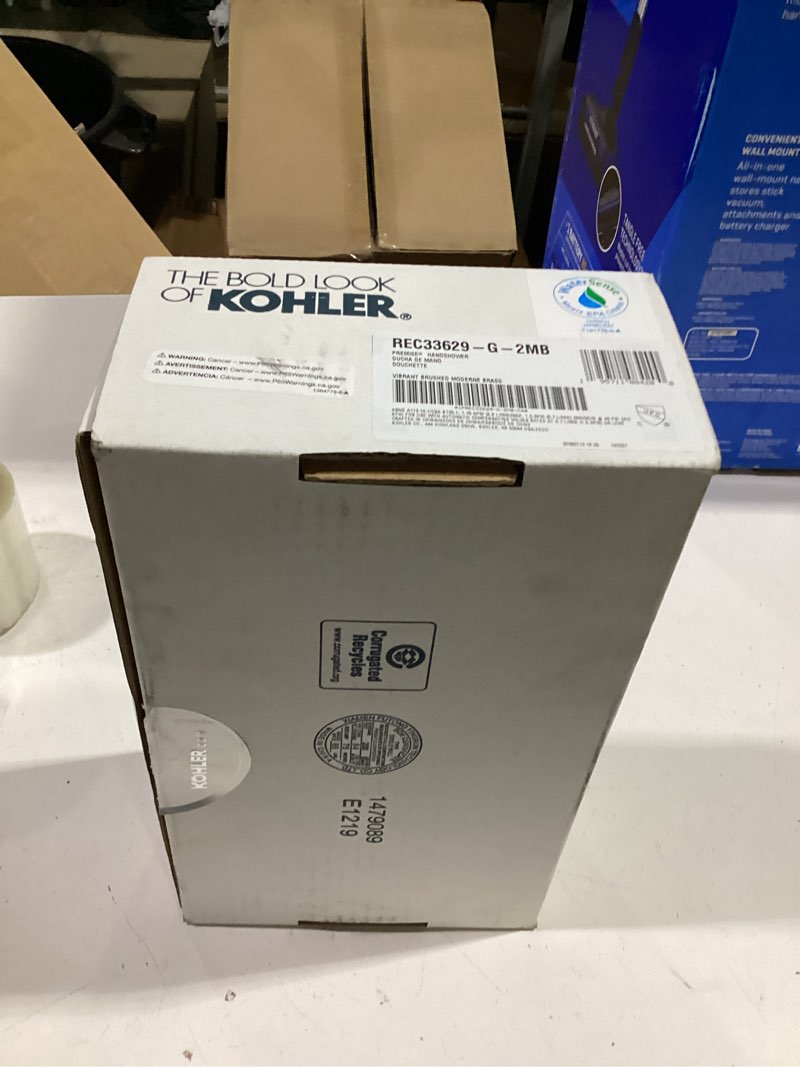 Condition photo showing Good Condition for kohler premise 3-settings vibrant brushed moderne brass handheld high pressure shower head 1.75 gpm