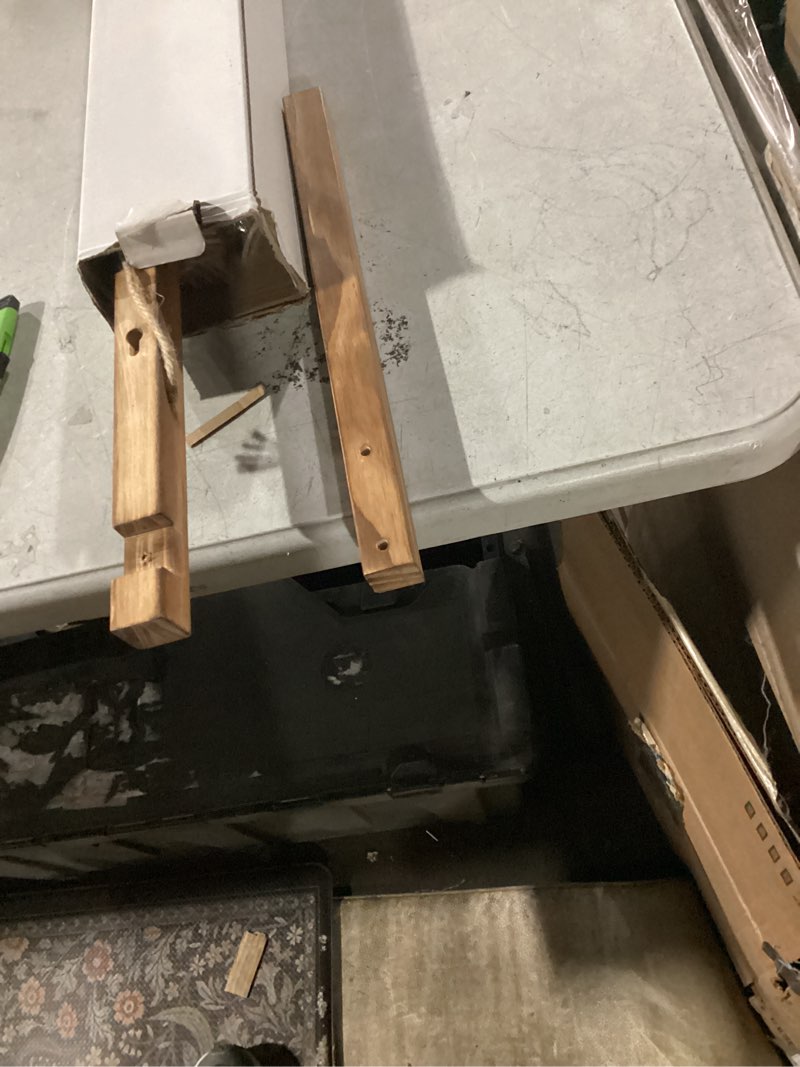 Condition photo showing New/Like New for Leinuosen 1 Pcs Metal Easel Stand 16.5" H x 8.7" W x 4.3" D Table Top Easel Stand for Display Tripod Art Picture Mirror Modern Plate Holder for Display Book Photo Wedding Sign (Black) Black 1