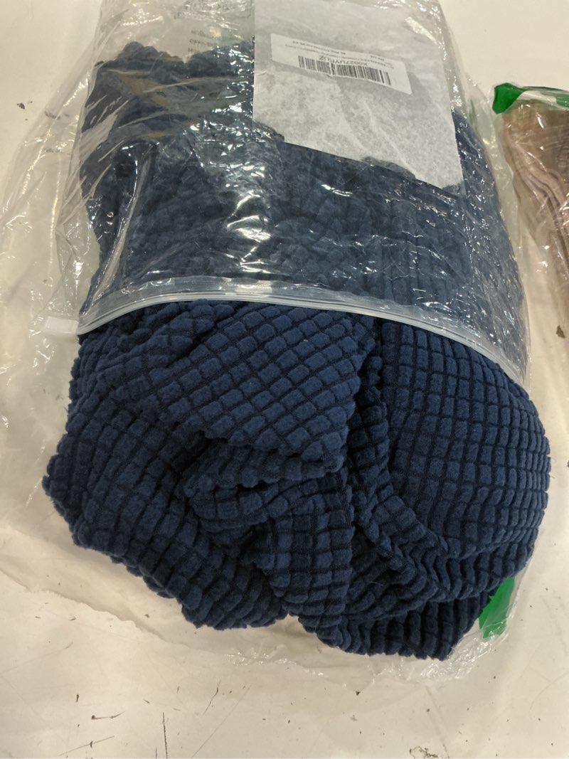Condition photo showing Good Condition for h.versailtex ottoman cover slipcover rectangle fit length 33"-38" footrest sofa slipcovers stool cover footstool protector covers feature stretch thick soft jacquard fabric removable washable - navy x-large navy