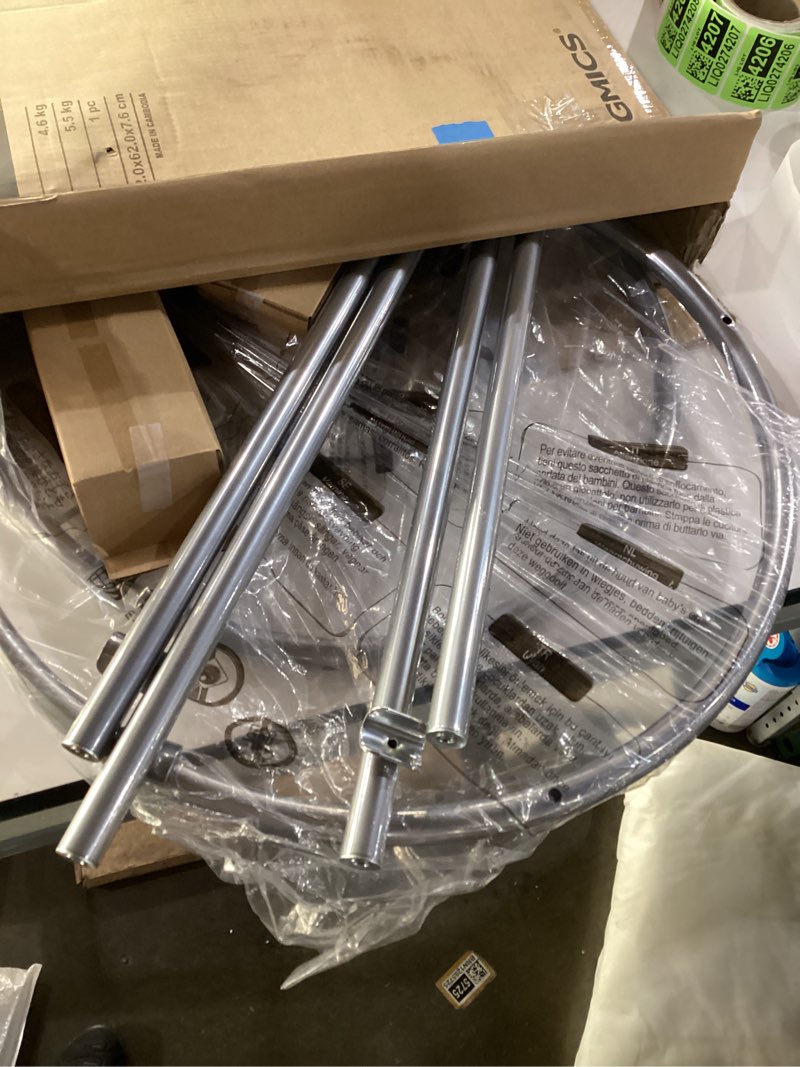 Condition photo showing New/Like New for SONGMICS 50.2-Gallon (190 L) Laundry Basket with Wheels, Rolling Round Heavy-Duty Laundry Hamper Cart with Steel Frame and Removable Bag, 2 Locking Wheels, Mint Green and Metallic Silver URLS001C01 Mint Green + Metallic Silver 190 L (1-Section)