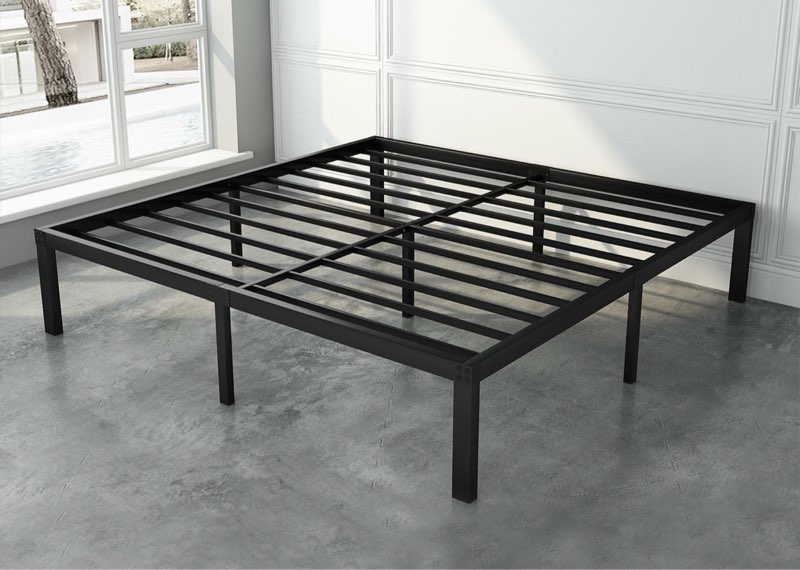 California King Bed Frames No Box Spring Needed Heavy Duty Metal Cal King Platform for Mattress Foundation, Noise Free, Easy Assembly, Black