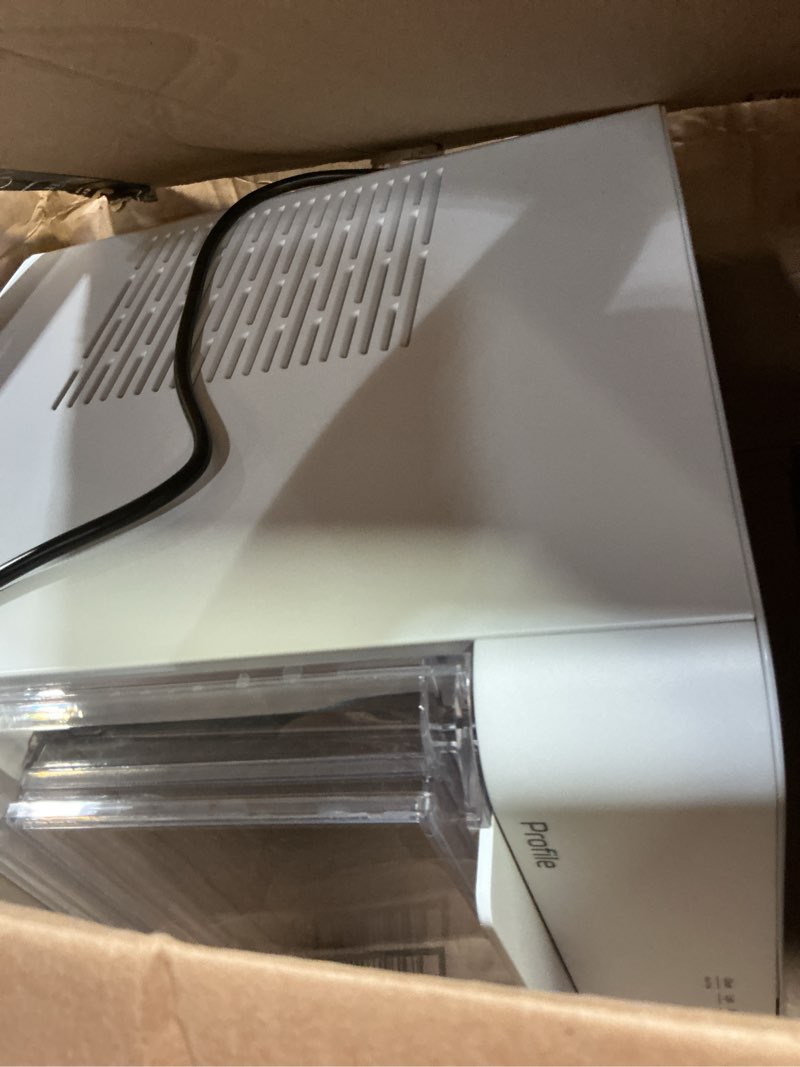 Condition photo showing As Is for GE Profile Opal 2.0 Ultra Nugget Ice Maker with Side Tank and Scale Inhibiting Filter, Scoop Included, 38 lbs in 24 Hours, Pellet Ice Machine with WiFi & Smart Connected, Stone White