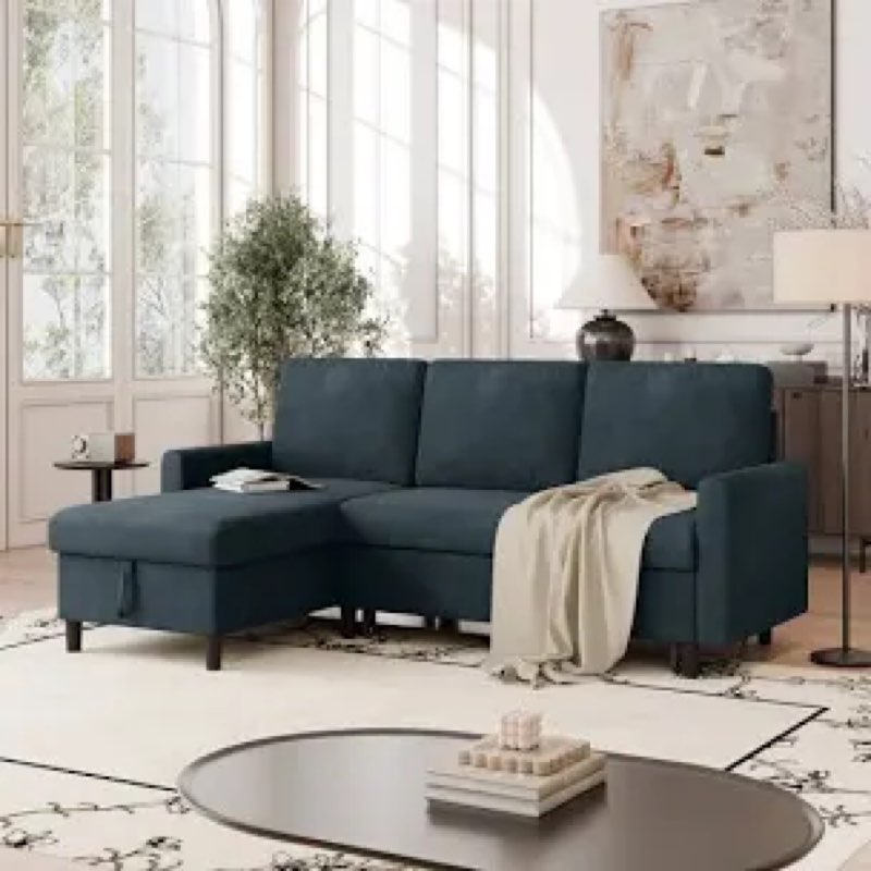 Incomplete box 1 only) 77.2\" Upholstered Sleeper Sofa Couch Upholstery Color: Dark Gray