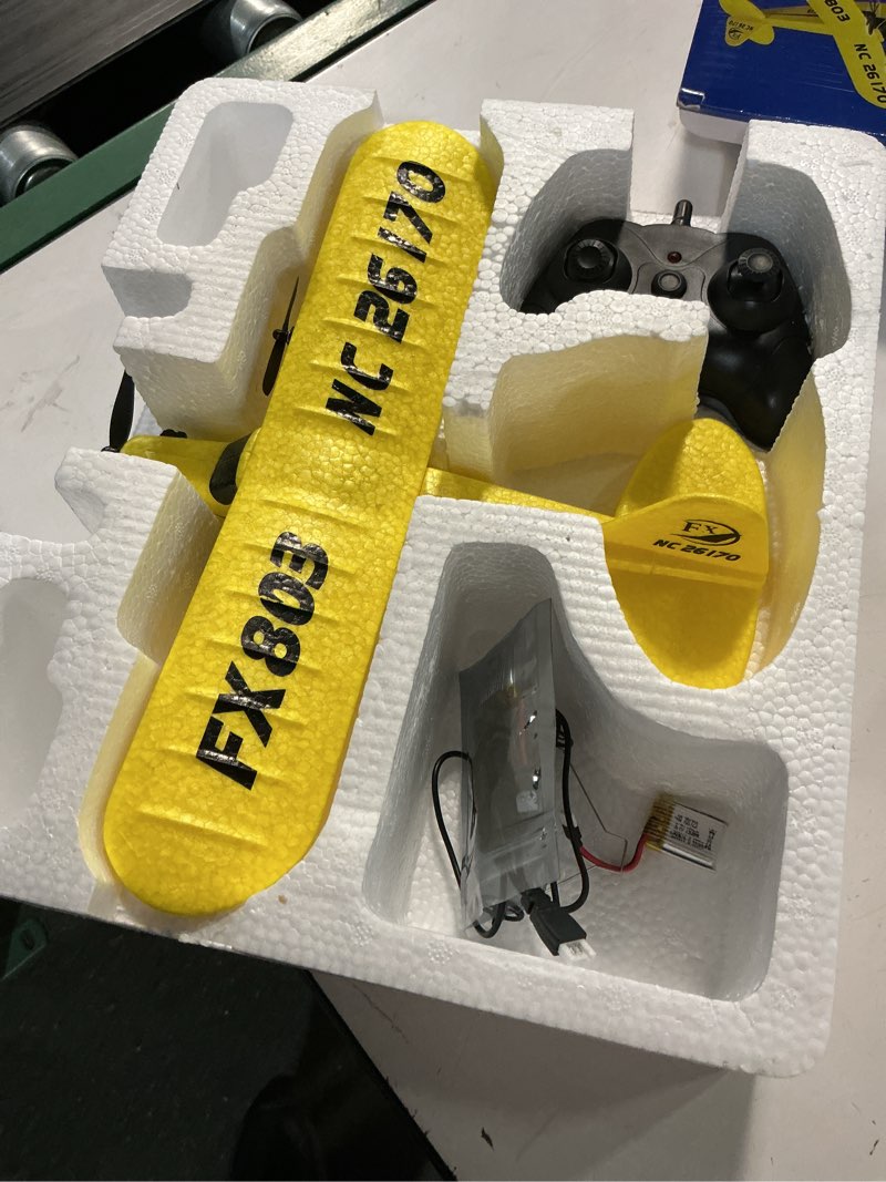 Condition photo showing As Is for Ouhgnoh RC Airplane 2.4GHz Remote Control Airplane Gyro Easy to Fly Birthday for Beginner Kids Boys (Yellow) FX-803