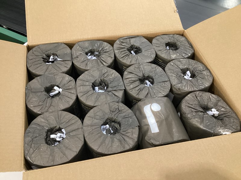 Condition photo showing As Is for Reel Premium Toilet Paper - 24 Rolls of Toilet Paper - 3-Ply Made From Tree-Free - Zero Plastic Packaging, Septic Safe, MISSING ROLL