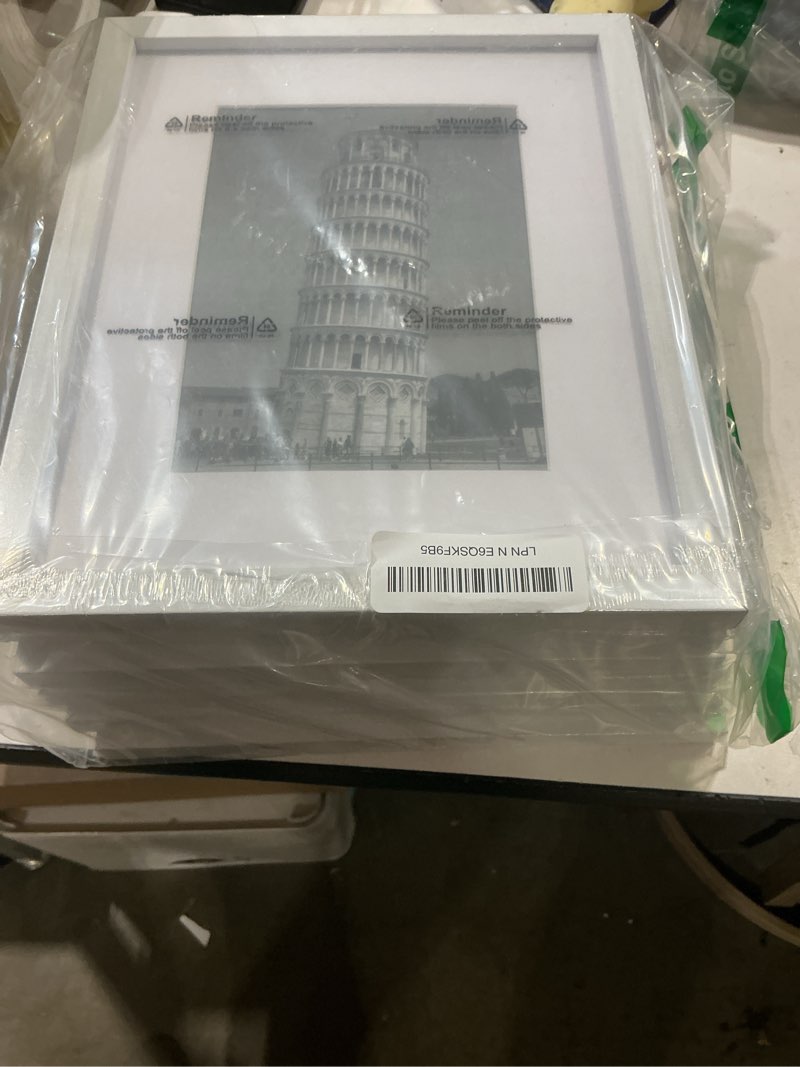 Condition photo showing Good Condition for happyhapi 8x10 picture frame set of 6, 8x10 white picture frame display pictures 5x7 with mat or 8x10 without mat. wall hanging photo frame or tabletop display gallery frame (white) white*6 8x10