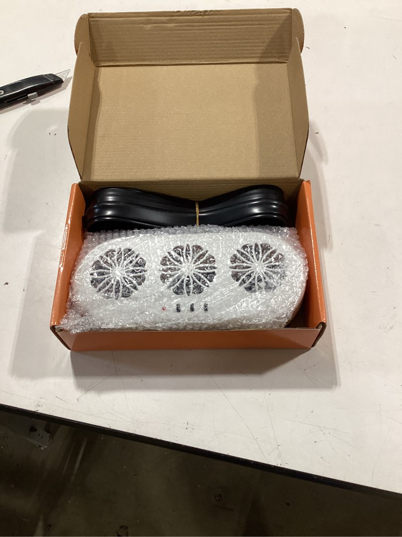 Condition photo showing Good Condition for car solar powered exhaust fan car window exhaust fans vehicle ventilation fan auto air vent cool fan cooler ventilation system radiator cooling fans with three air outlets, white