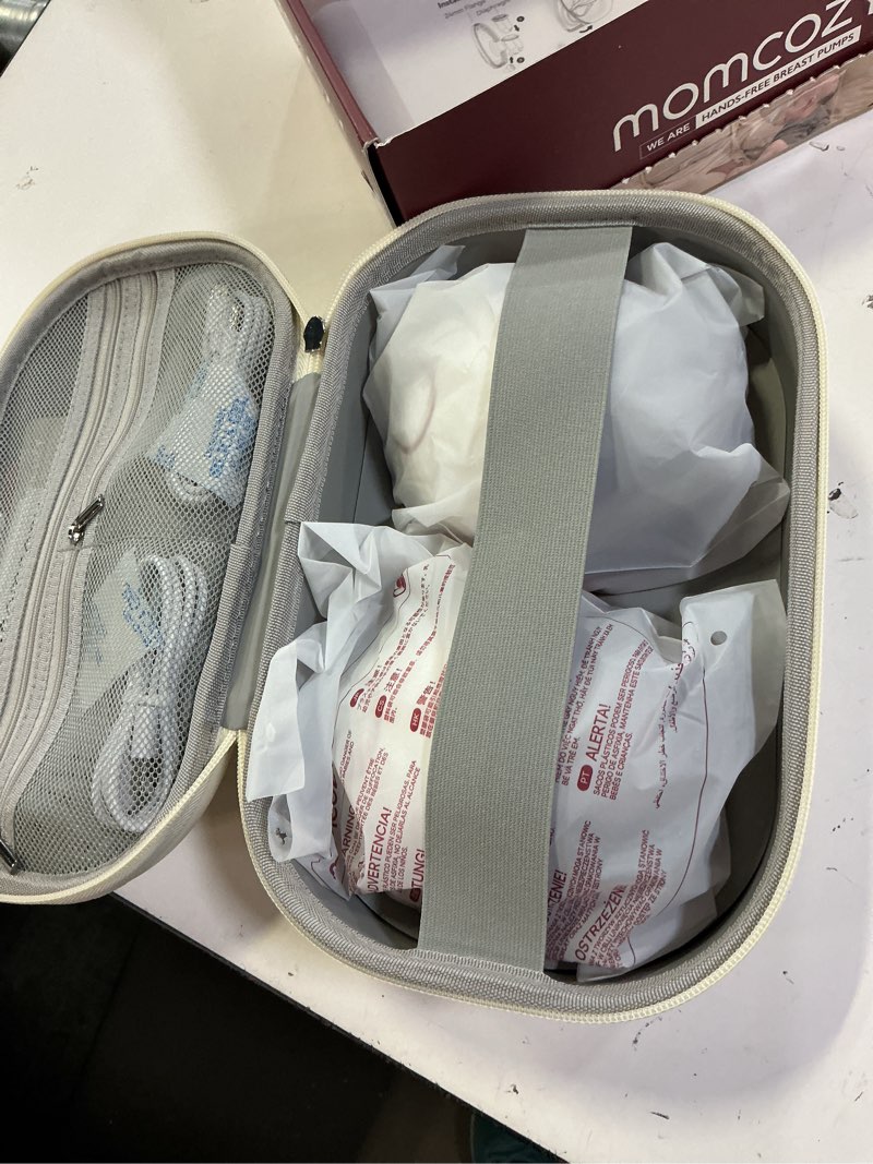 Condition photo showing Good Condition for momcozy breast pump hands free mobile style | m6, wearable breastfeeding pump ideal rhythm for more milk, doublefit flange more fit & discreet with 3 modes & 9 levels, 24mm - 2 pack cozy red 2 count cozy red