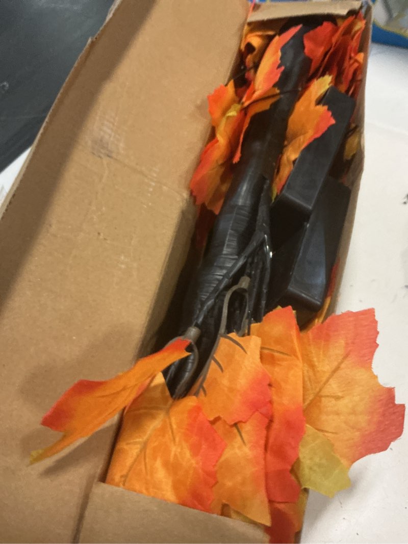 Condition photo showing New/Like New for 2 pack 24 inch artificial lighted maple tree with 48 leds timer fall thanksgiving decorations battery operated prelit acorn maple tree lights for thanksgiving table decor home indoor autumn harvest