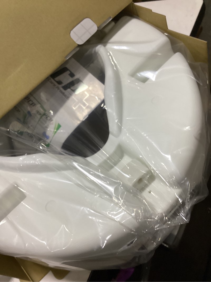 Condition photo showing Good Condition for pcp 5" elevated toilet seat, universal fit, tall profile rise height lift, tightening stability lock, portable bath safety commode support