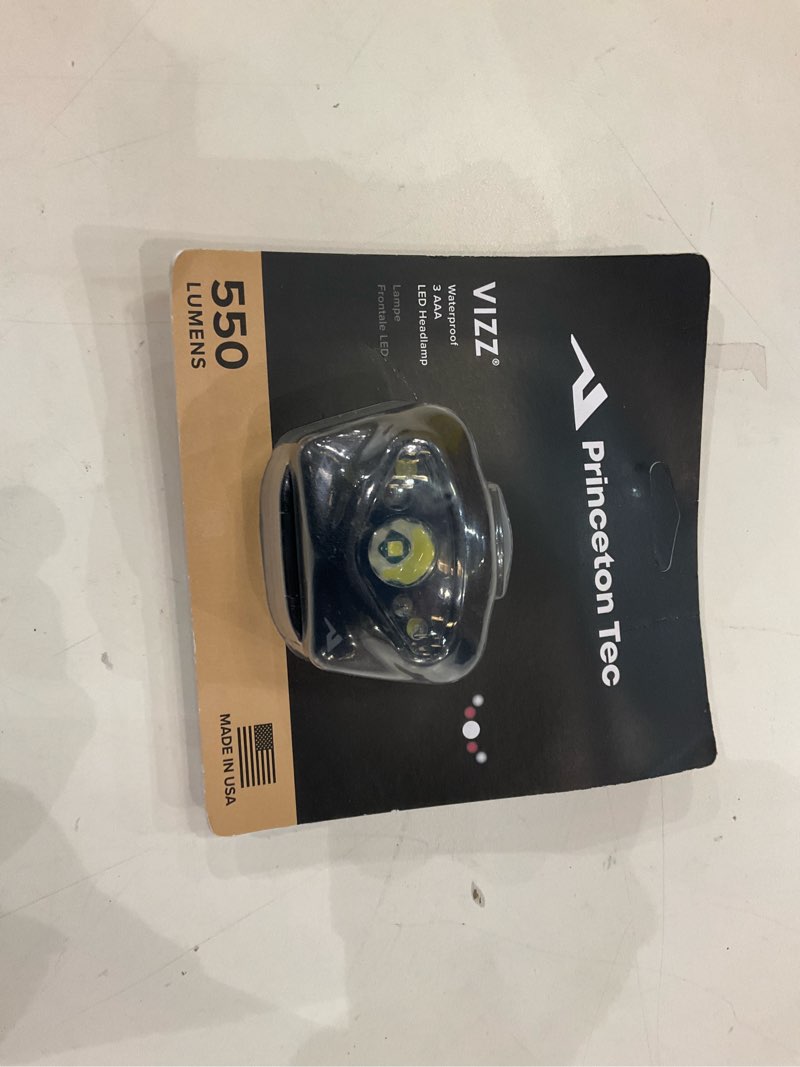 Condition photo showing New/Like New for Princeton Tec Vizz Headlamp 550 Lumen Dimmable LED, IPX7 Water Resistance, Essential Outdoor Accessory for Hiking, Backpacking, Camping, Running, and Safety Preparedness, Black, New Version Black One Size 550 Lumens / 22' Model